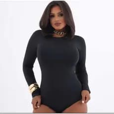 KIT COM 2 BODY PLUS SIZE MANGA LONGA  GOLA CARECA PROMOÇÃO
