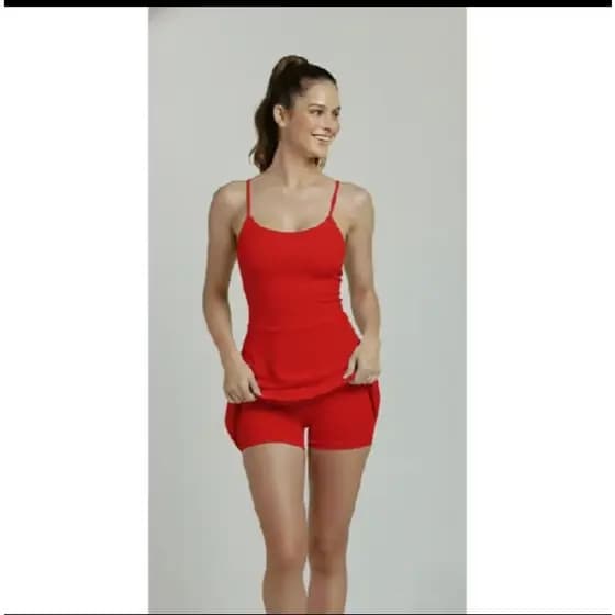 Macaquinho Short Saia Feminino esportivo-perfeito para academia, treino corrida