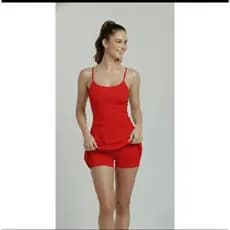 Macaquinho Short Saia Feminino esportivo-perfeito para academia, treino corrida
