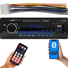 Rádio Mp3 Automotivo Com Controle Player Bluetooth Usb Universal 1 Din Painel Led
