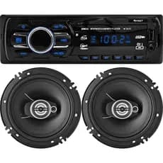 Kit Som Automotivo Bluetooth USB SD Auxiliar + Par de Alto Falantes 50W 6" Polegadas