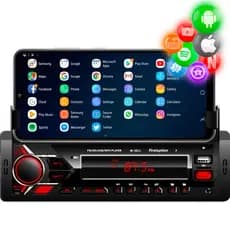 Rádio MP3 Player Som Automotivo 3011F Bluetooth Suporte Stand para Celular Universal 1 Din USB