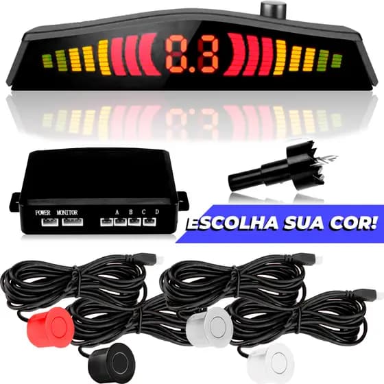 Sensor de Estacionar o Carro com Cor Customizável Kit para Ré