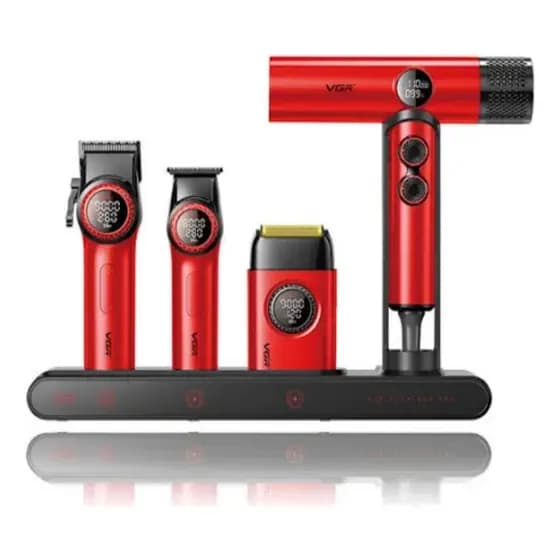Combo Vgr 4 em 1 Maquina de Corte V001 + Acabamento V977 + Shaver V377 + Secador Profissional + BRINDE