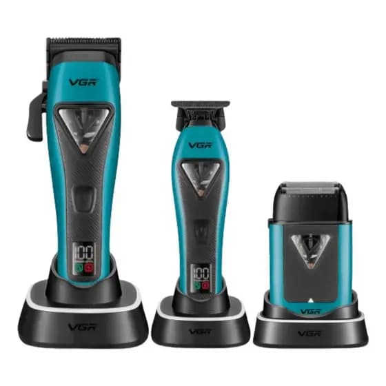 Combo Vgr V-035 S3 Corte + Acabamento + Shaver Bivolt 127/220v + BRINDE 500Gola Higienica ou Borrifador ou Pente