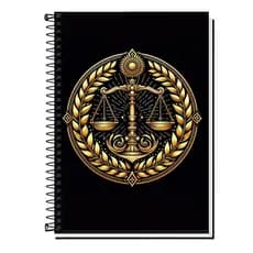 Caderno Direito & Justiça | Lei & Equilíbrio | Universitário | Capa Dura & Espiral Resistente – 1,10,15 ou 20 Matérias |