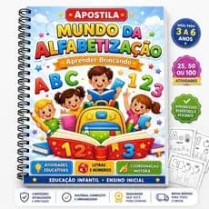 Apostila de Alfabetização Infantil A4  25,50  ou 100 Atividades Aprender a Ler e Escrever Educação Infantil Completa
