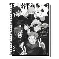 Caderno Anime Jujutsu Kaisen Gege | Diversos Modelos | Capa Dura & Espiral | Universitário 1,10,15 e 20 Matérias