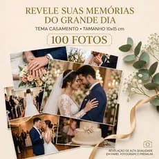 Revelação de Fotos 10x15 cm | Kit de 10 a 100 Fotos | Alta Qualidade | Cores Vivas | Ideal para Álbum de Casamento