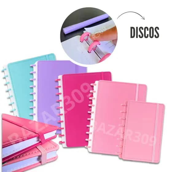 Caderno Inteligente Grande de Discos Liso Pode Adicionar E Remover Folhas Versátil Papelaria Fofa