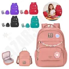 Kit 3 pcs Escolar Mochila Grande + Lancheira Térmica + Estojo Infantil RBB