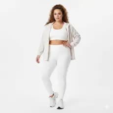Calça Legging Feminina Branca Plus Size Tecido Confortável e Respirável e Leve Tamanho G1 e G2