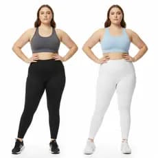 Kit 2 Calça Legging Plus Size Feminina Cós Alto Zero Transparencia
