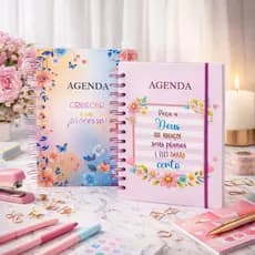 Agenda Diária Executiva Tamanho A5 Com Flores e Frases Fofa e Sofisticada