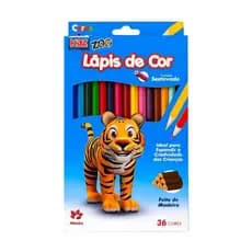 Lápis De Cor Escolar Madeira Sextavado 36 Cores
