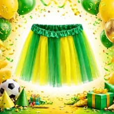 Saia De Tule Verde E Amarela Copa Festa Celebração