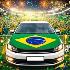 Capa Bandeira Do Brasil Para Capô De Carro C/ Elástico Festa