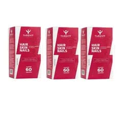 Kit com 3 Hair Skin Nails Targvit Suplemento Cabelo, Pele e Unhas com Biotina Neosil – 60 Cápsulas