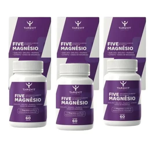 Kit com 3 Targvit Five Magnésio c/60