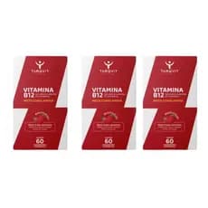 Kit com 3 Vitamina B12 Targvit Metilcobalamina Mastigável Sabor Frutas Vermelhas C/60