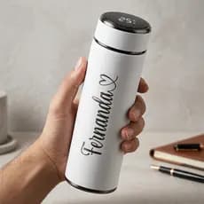 Garrafa Térmica Com LED Marcador de Temperatura Para Bebidas Frias e Quentes