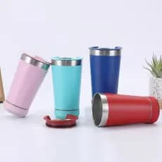 Copo Térmico Personalizado Inox Com Tampa Abridor e Caixa de Som com Bluetooth Led 420ML
