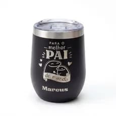 Copo Térmico Ovo Em Inox Com Tampa 360ml Personalizado A Laser