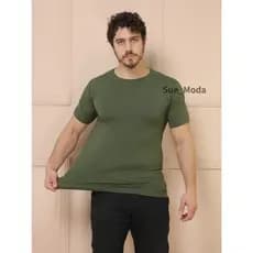 Camisetas Basicas Manga Curta Com Elastano Malha Visco Lycra(Malha Fria)