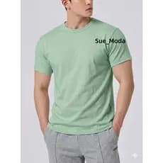 Camisetas Basica Lisas Manga Curta 100% Algodao Malha 30.1 Penteada Unisex