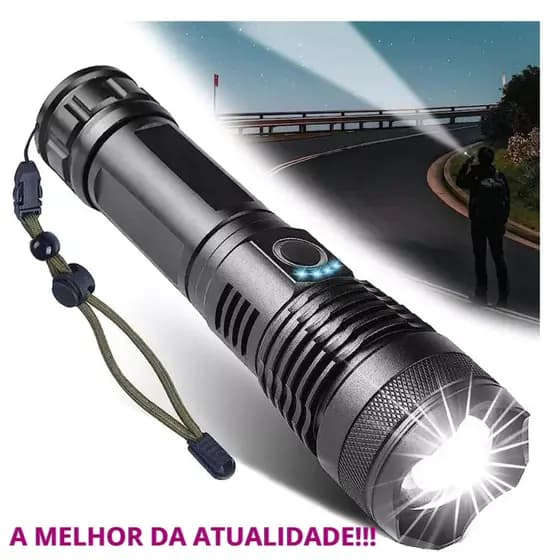 Lanternas Super Potente T9 Tática Mais Forte Do Mundo Sitio Fazenda Acampamento Camping Segurança Recarregável USB