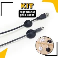 Kit Organizador de Fios e Cabos Autoadesivo Organização Casa Multiuso 6 / 12 / 18/ 24 Peças