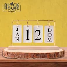 Calendário de Mesa Decorativo Permanente para Escritório Home Office