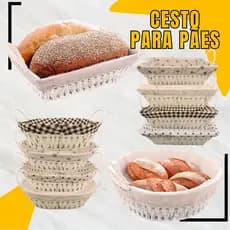 Cesto de Pão para Pães Bolos Organizador com Forro Estampados Multiuso
