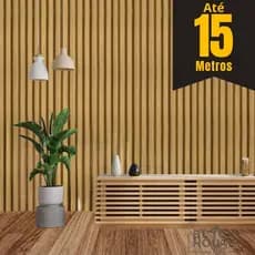 Papel de Parede Madeira Ripado CLARO Premium 5m x 45cm Adesivo Autocolante Salas e Quartos