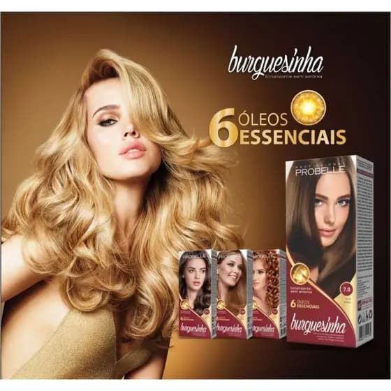 Kit Coloração Tonalizante Sem Amônia Burguesinha 6 Óleos Essenciais