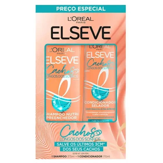 Kit Elseve Cachos Longo dos Sonhos Shampoo 375ml + Condicionador 170ml