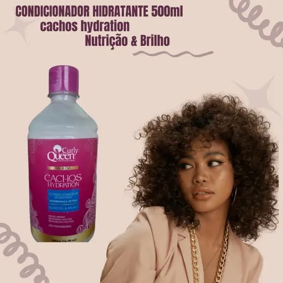 Condicionador Hidratante Desembaraça os fios Curly Queen 500ml