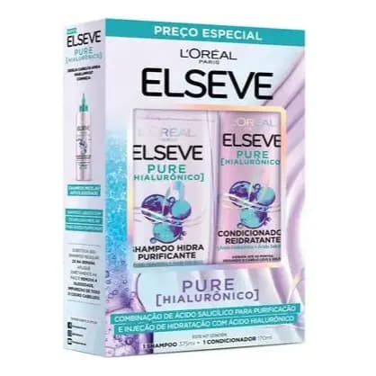 Kit Elseve Pure Hialurônico Shampoo 375ml + Condicionador 170ml