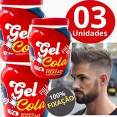 Promoção Kit 03 Gel Cola Para Cabelos Modelador e Fixador Barato 1kg