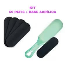 Kit 50 Lixas Para Pés Refil Descartável + Base Suporte Acrílico