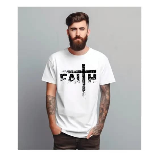 camiseta Faith(fé) 100%algodão qualidade premium casual