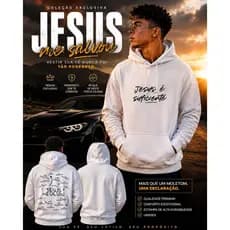 Moletom Evangélico Masculino King Chosen Roupa Cristã Premium Com Capuz