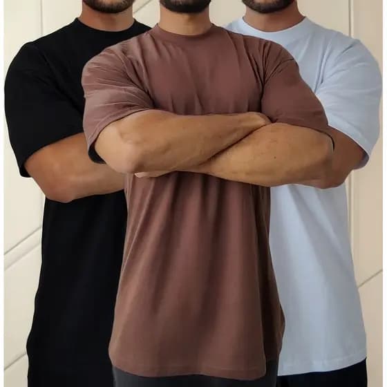 Camisetas Oversized kit  com 3 Para Academia E Dia A Dia Algodão100% premium