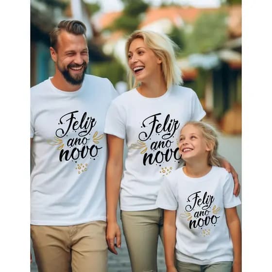 Camiseta Feliz Ano Novo Masculina • Estampa  Preto E Dourada • Look Reveillon • Algodão Premium