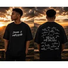 Camiseta Oversized Cristã Jesus é Suficiente Gospel Unissex Streetwear Premium