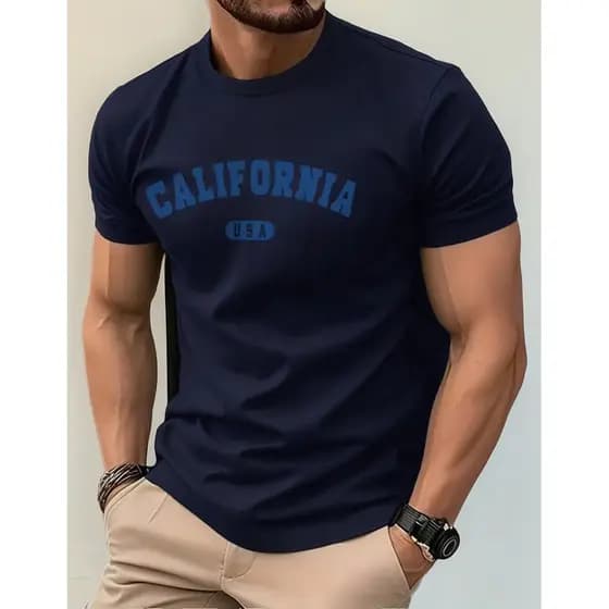 Camiseta Camisa Masculina Estampa California Gola Redonda