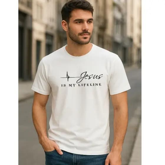 Camiseta basica dia a dia  100%algodão premium unissex Jesus my lifeline