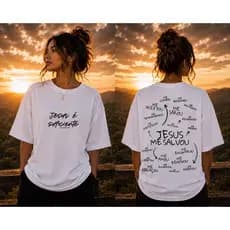 Camiseta Oversized Cristã Jesus é Suficiente Unissex Streetwear Gospel Premium 100% Algodão