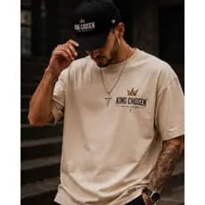 Camiseta Oversized Gospel Masculina Chosen For More Camisa Cristã Estilo Streetwear 100% Algodão
