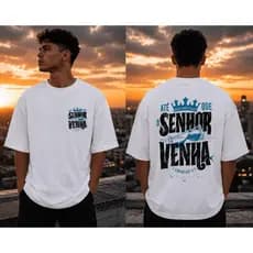 Camiseta Oversized Gospel Até Que o Senhor Venha Streetwear Cristão Premium